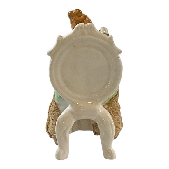 Vintage Porcelain Figurine Lady Sitting Stiffened Lace Skirt Hand Painted 4.5in - Picture 2 of 3